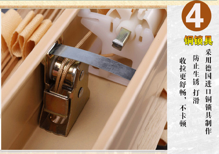 GRACEBLINDS 美国实木百叶窗帘 卧室遮光帘 卫生间防水窗帘阳台窗帘定制 50mm叶片+梯绳