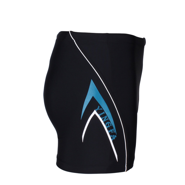 英发yinfa 休闲男士平角泳裤舒适大码系绳男泳裤y3589 -2黑拼蓝 3xl