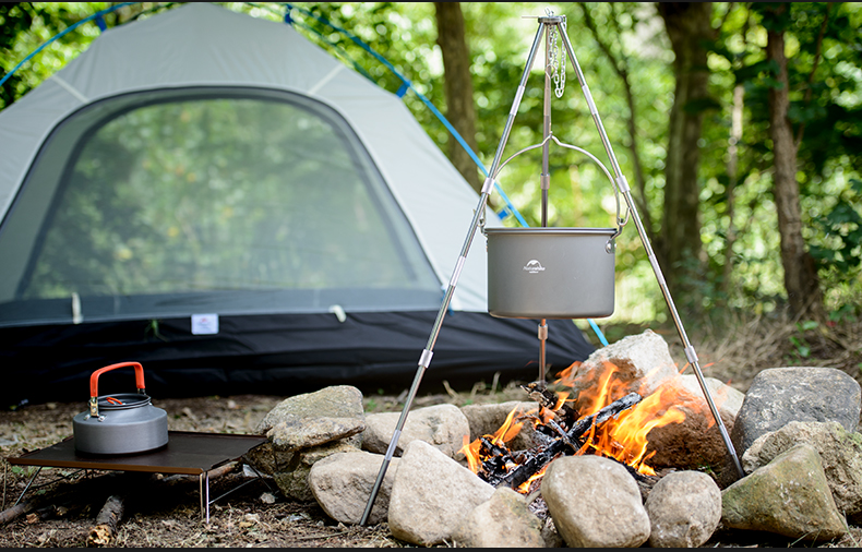 naturehike挪客 户外4-6人野营吊锅大锅 团队篝火野炊锅 便携野餐行军