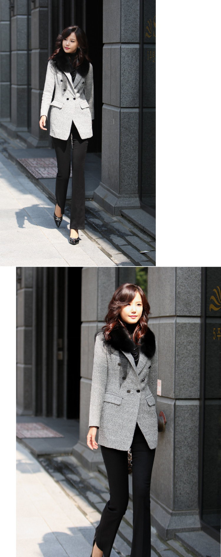 
                                        妍姿初庄  2016秋季新品韩版新款修身女士休闲西装裤长裤女 B787款灰色 M                
