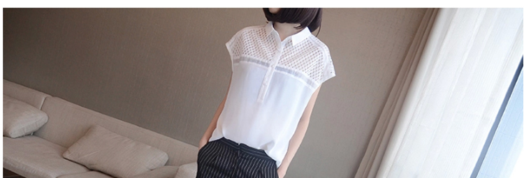 衣泊婉2015春装荷叶边立领雪纺衫女长袖衬衫 女 春6325 白色     XXL
