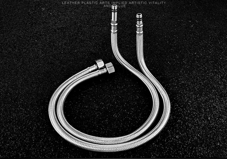 淘果304不锈钢进水龙头软管 大小头软管高压防爆软管 冷热水尖管 1.