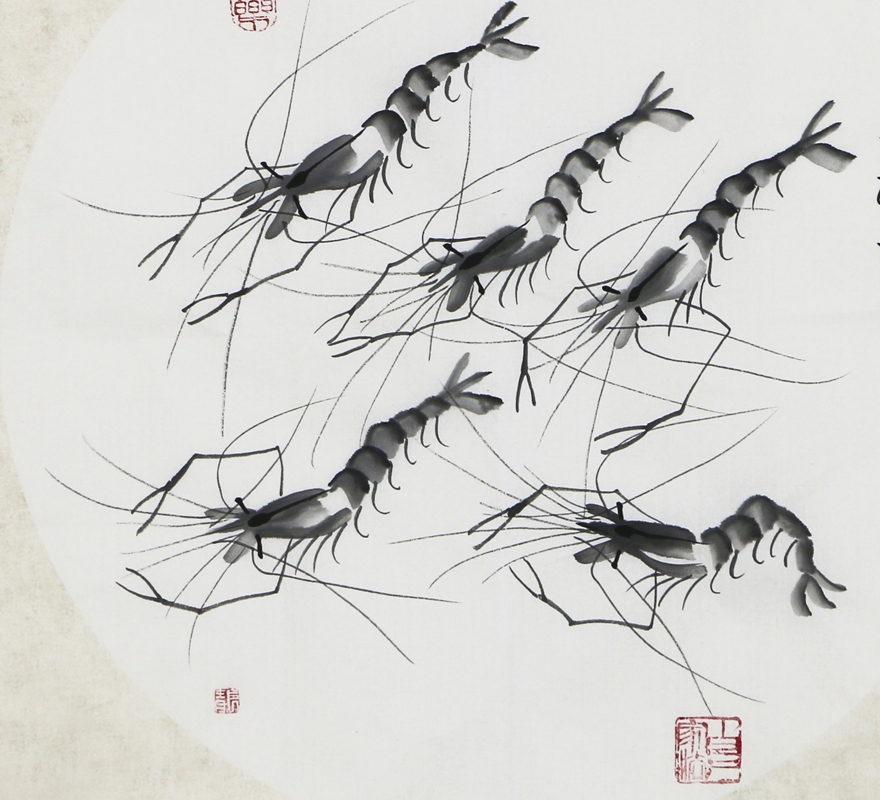 齐白石门人 国家一级画师 董长青《五福临门》