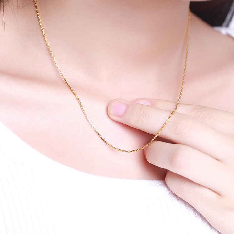 珂兰 黄金项链足金时尚女款h万字链 约3.9-4.0g