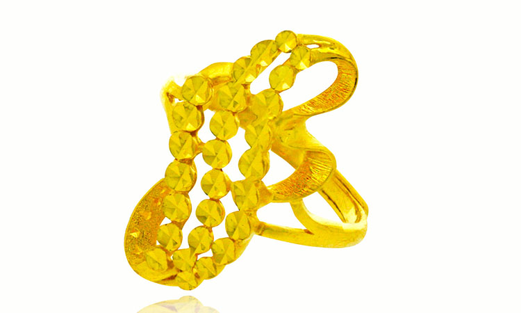 金兰首饰千足金黄金戒指星河之恋活口戒指 约7.27克