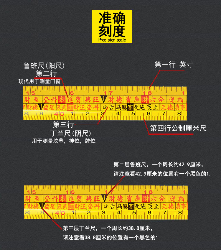 5米10米m风水尺丁兰尺文公尺钢卷尺 磁头款7.5m*25mm n3