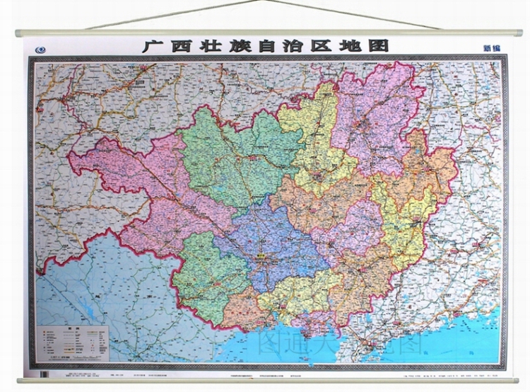 广西地图挂图 出 版:中国地图出版社 书 号:9787503159688 审图号:gs