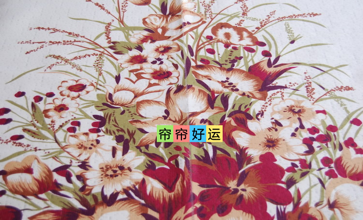 帘帘好运 大朵花篮针织印花隔断日式风景风水门帘 85宽180高 送杆