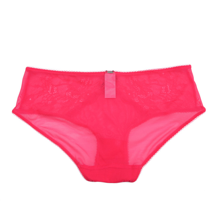 elle蕾丝蝴蝶结低腰提臀平角内裤 1bx157 粉色400002 l