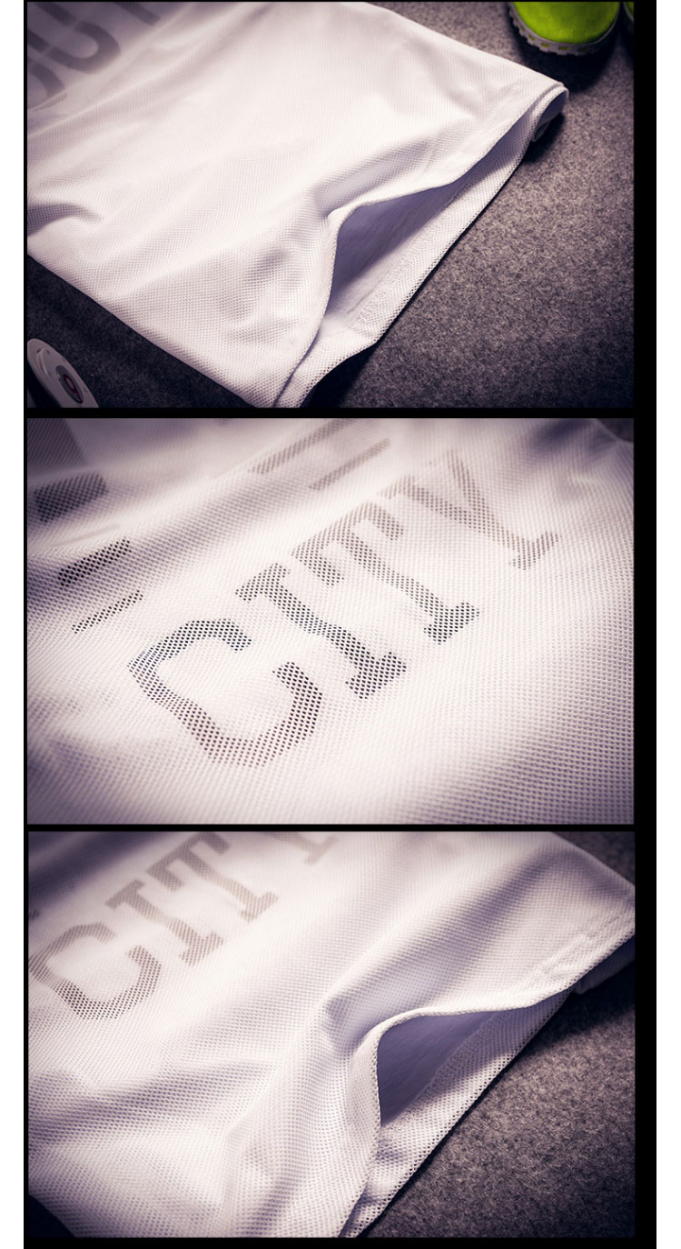 百奴汇 2015春夏新款男式短袖t恤网纱镂空字母数字t60106 黑色 xl