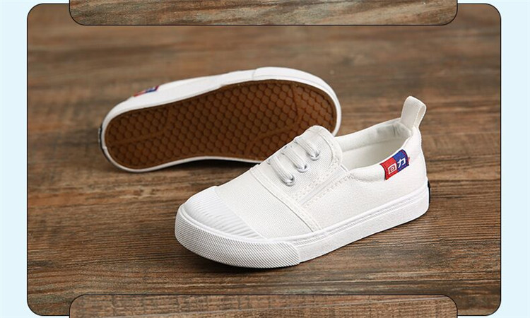 回力童鞋男女儿童一脚蹬帆布鞋春秋季休闲小白鞋时尚宝宝运动 白色 29