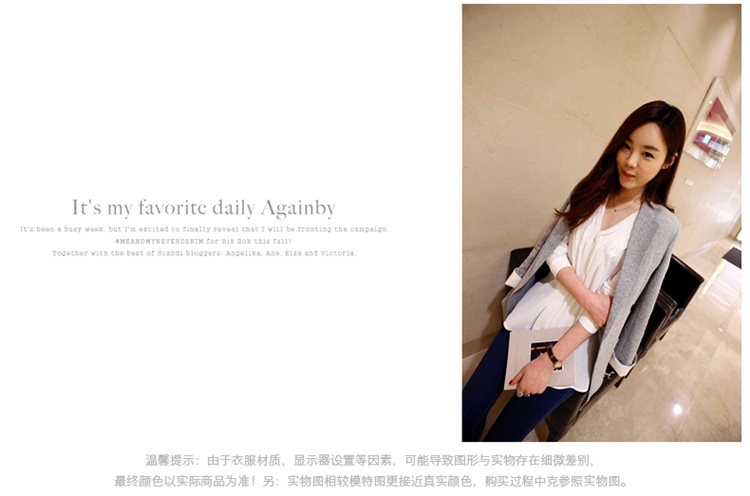 菲缇雅 2015新款小西装女春秋装外套女神范的韩版OL大码女装中长款新衣潮 灰色 L