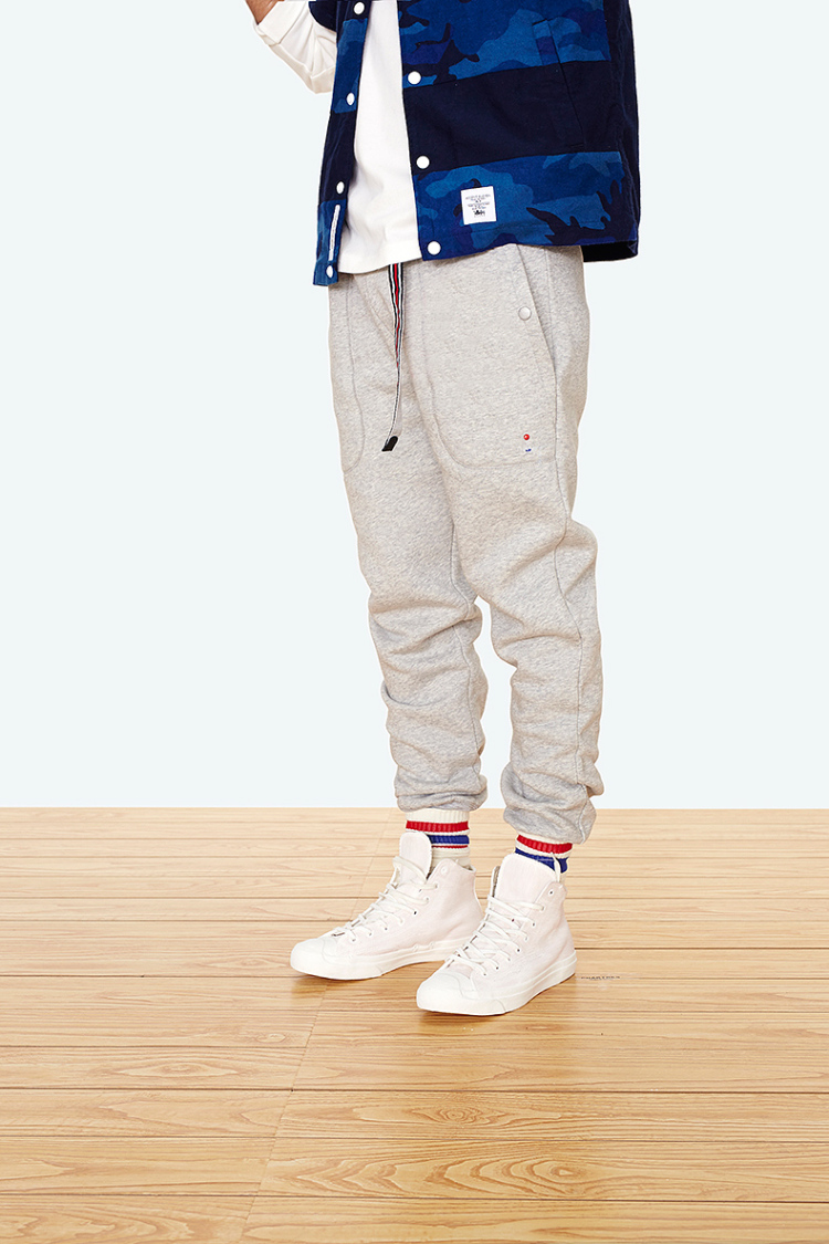 ae 潮牌 拉绒长裤休闲运动裤 小脚收腿男裤 2015春季新品k032 深蓝色