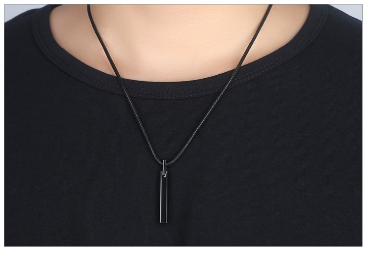 peifeite 个性简约黑绳项链男韩版学生搭配衣服配饰男士吊坠男生挂坠