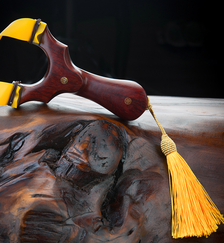 探露钛合金扁皮弹弓印度小叶紫檀实木贴片淮撑吉拉拉竞技反曲弓免绑