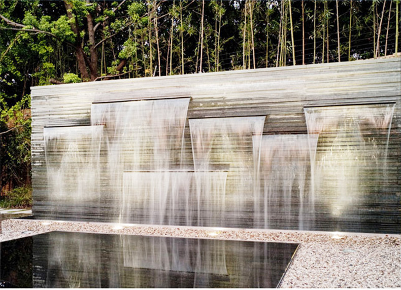 欧亚瑟waterfall 不锈钢瀑布喷泉套装池塘鱼池景观瀑布喷泉背景墙喷水