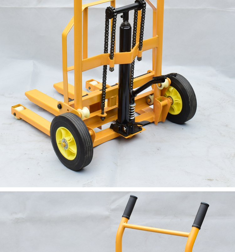 贵隆微型手推叉车 手动液压升高车 小型堆高车装卸 叉车升降机搬运车
