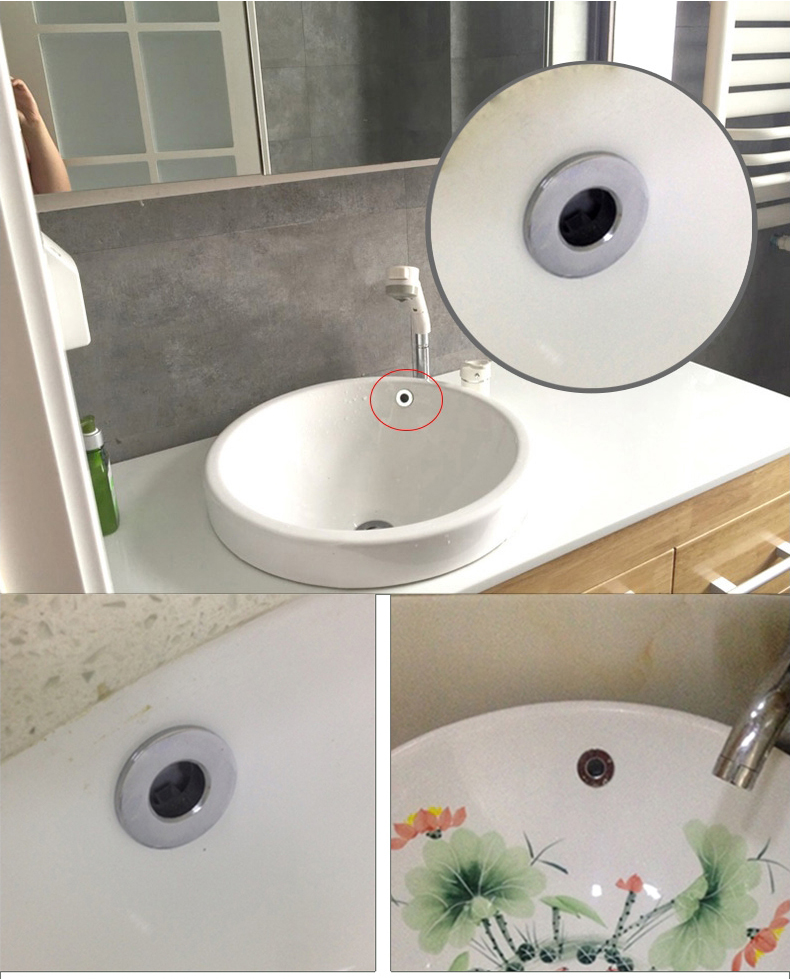 佳熠新铜面盆溢水孔盖台盆溢水孔装饰盖脸盆简易配件洗手盆溢水口配件