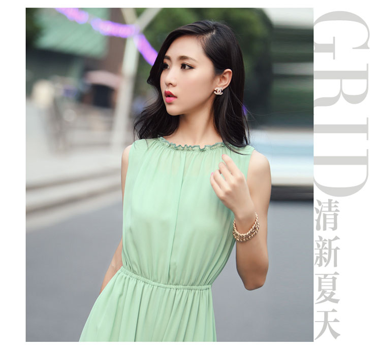 醉风乔 2015夏装新款韩版女装 前后两穿时尚休闲雪纺无袖连体裤长裤阔腿裤潮XY1305 粉色 M