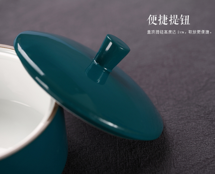 
                                        饮致 陶瓷茶叶罐景德镇仿古色釉储茶罐大号茶仓平盖存茶罐 孔雀绿                