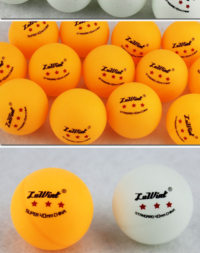 标准级三星级乒乓球黄白abs业余比赛用乒乓球散装笑脸乒乓球黄色30只