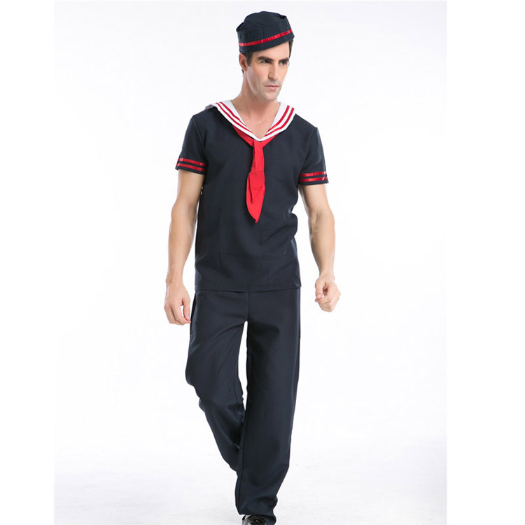 分码 蓝色海军服男款船长水手服 万圣节cosplay扮演制服游戏服 制服