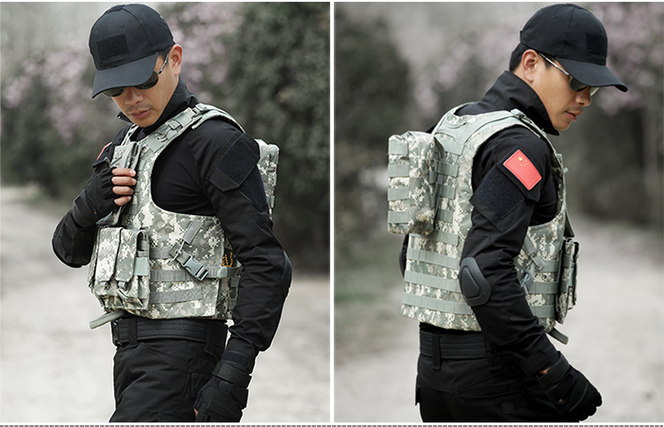 军迷户外废墟迷彩战术背心男 作战马甲防刺服防弹衣cs装备 废墟迷彩