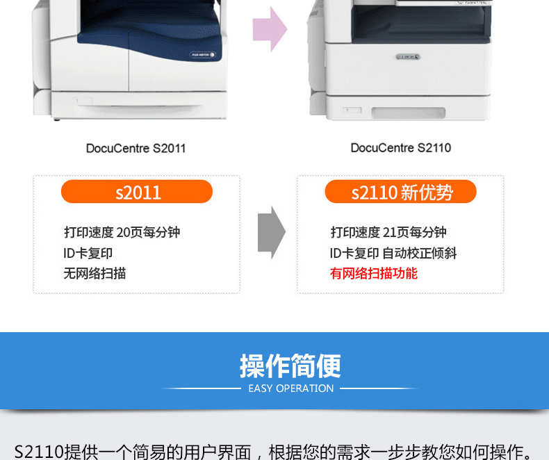 富士施乐2110N 黑白复印机 操作简单 富士施乐2110N 黑白复印机 操作简单