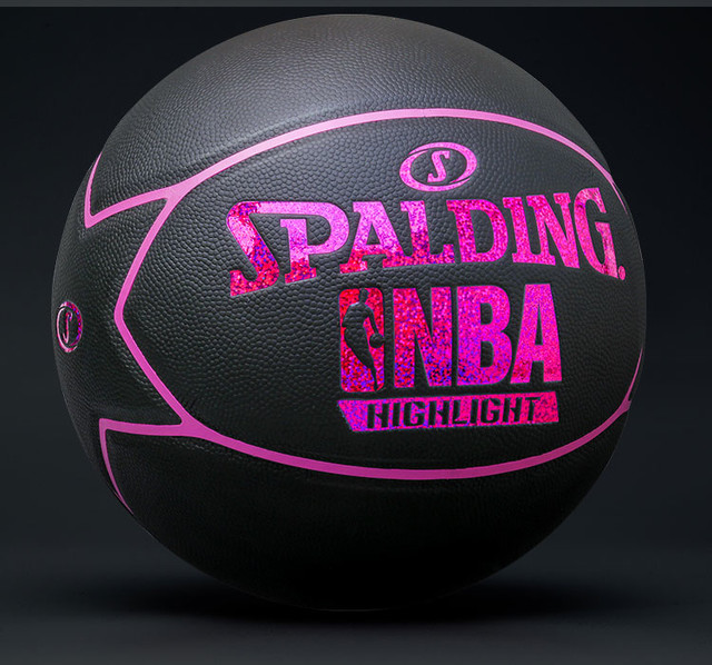 spalding斯伯丁篮球highlight粉色室内室外比赛pu皮7号蓝球76020y