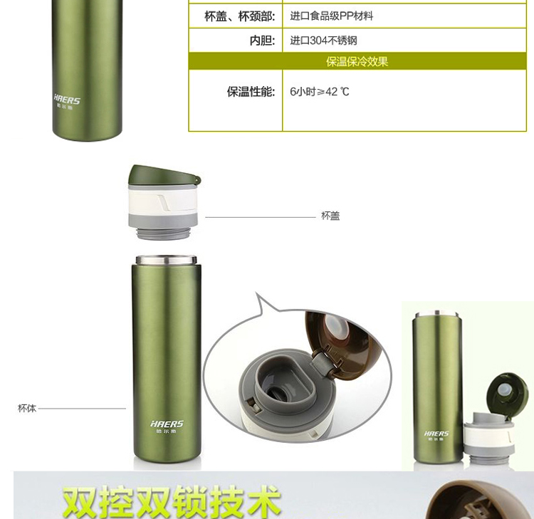 
                                        哈尔斯闷焖烧壶保温壶保温杯不锈钢饭盒提壶旅行壶儿童壶水瓶 套装 1.6L暖壶+750ml焖烧壶+450ml绿杯                
