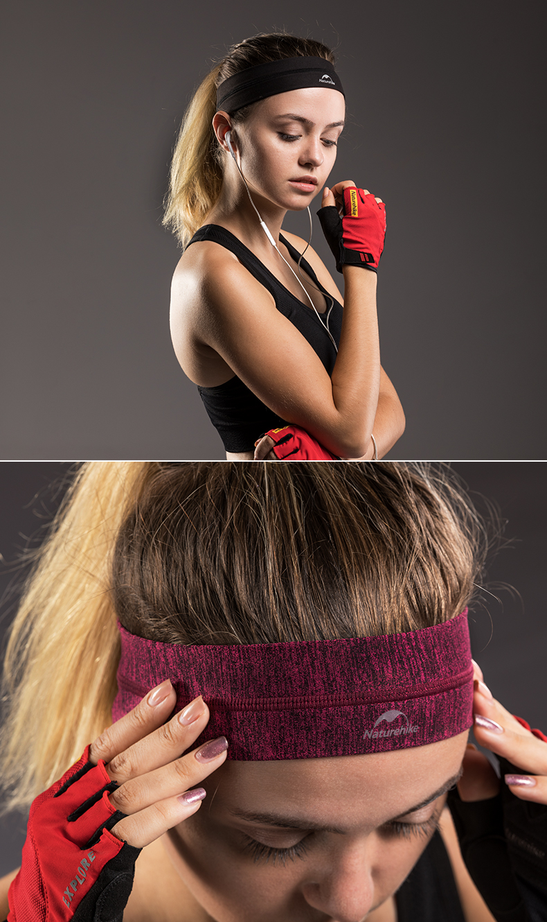 户外运动头巾 吸汗头带止汗带 男女带跑步发带篮球头戴束发 神秘黑