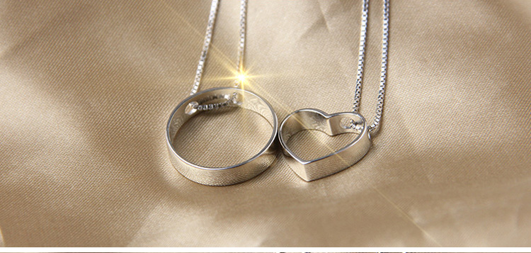 欧奈雅镀925银项链女锁骨链吊坠男女情侣项链韩版学生时尚饰品首饰送