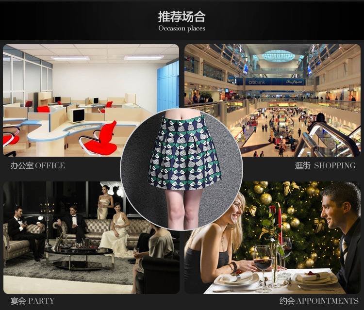 2015夏装新款女装 欧美时尚潮半身裙夏季复古印花短裙伞裙春百褶裙子高腰包臀蓬蓬裙女 图片色 S