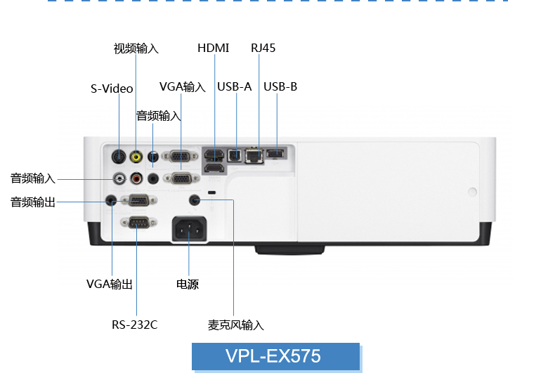 sony vpl-ex570 办公 投影机 投影仪(xga分辨率 4200流明 双hdmi)