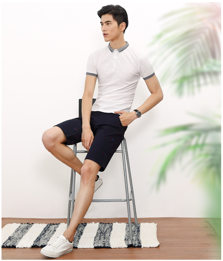 二次方 男士修身短袖polo衫新款英伦保罗衫短袖t恤男潮l52p18 黑色 xl