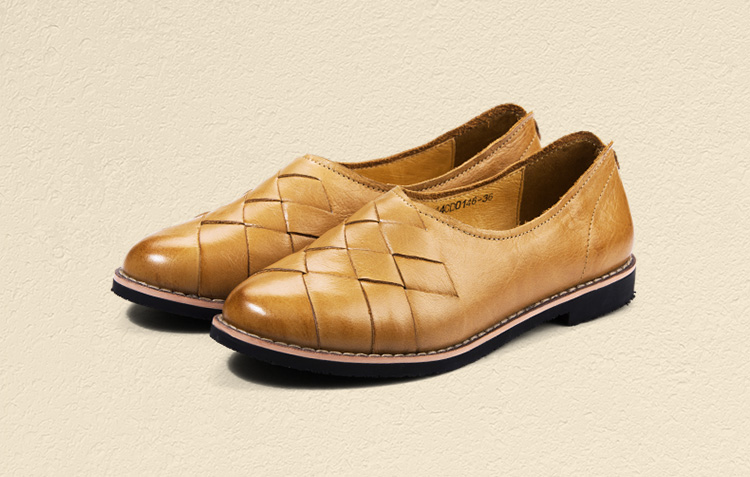 青婉田2015春季新款田园低跟浅口单鞋编织格子真皮女鞋0146 绿色 40