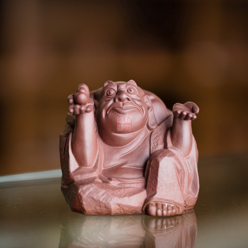 新寅陶艺 宜兴紫砂茶宠 实力陶手郭栋制 【有钱真好】(一套四只)作品