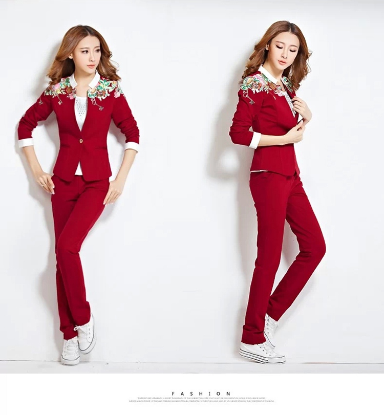 韩逸布舍春秋装运动装卫衣女休闲西装三件套运动服套装06N5bl 蓝色 L