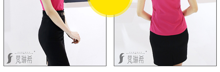 
                                        梵琳希 2017夏季短袖OL通勤衬衫套裙职业装女装衬衣套装女电信办公室工作服女 深蓝色衬衫+白半裙 S                