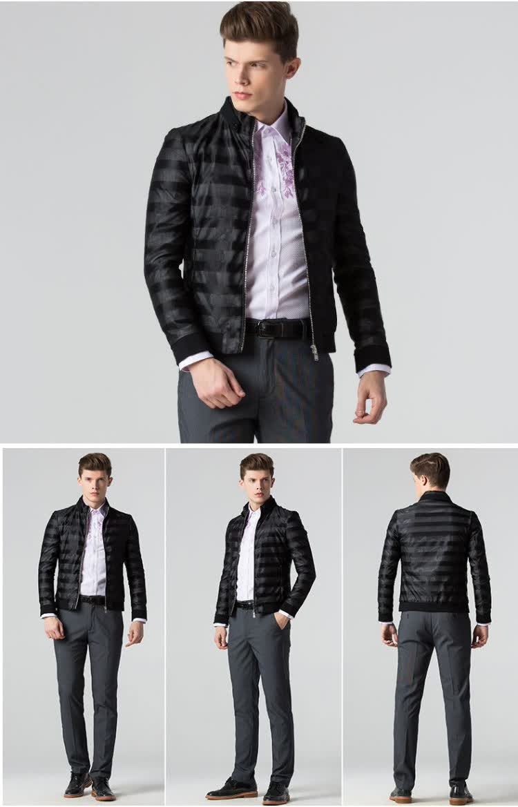 自由鸟2015春夏新品男装外套 时尚潮流双层网纱条纹外套5112422 5d1