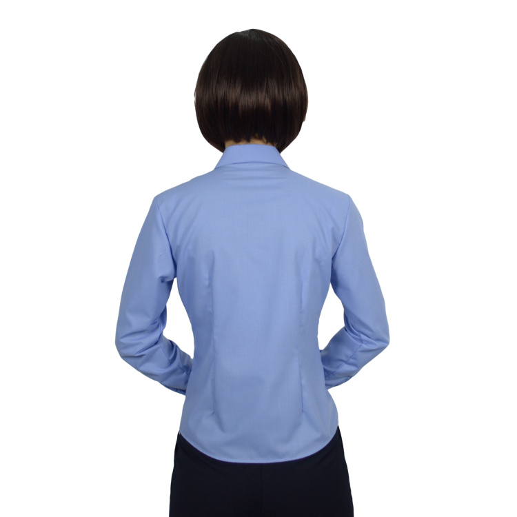 浅末 男女长袖职业装时尚商务衬衫职业装男女款衬衣 ZW0730 浅蓝色 M男