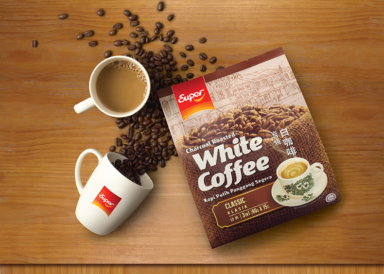 super super超级牌炭烧原味白咖啡三合一速溶咖啡粉进口咖啡狠香狠浓
