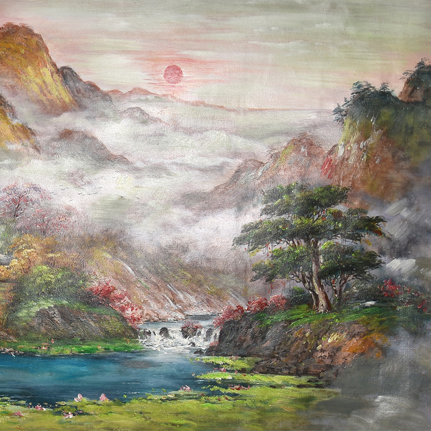 张英娟《旭日东升》布面油画