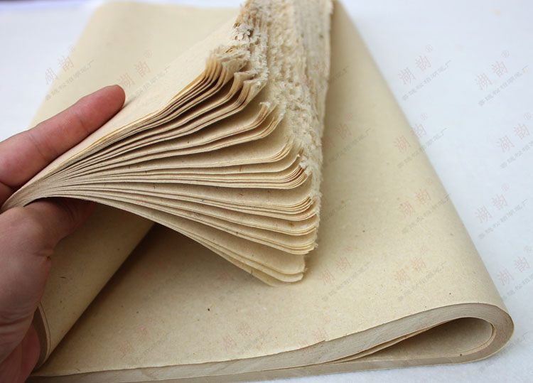 湖颖 毛边纸书法纸毛笔字纸初学者练习纸手工元书纸竹浆毛笔套装半生