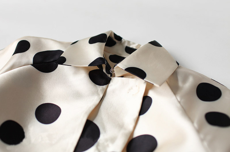 伊缇恩 新款波点印花女装风衣中长款女外套n611-t9005 黑色 xl