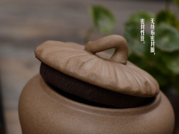 
                                        博度 粗陶茶叶罐子 陶瓷密封罐 茶罐陶罐 大号储藏罐 醒茶罐 出水芙蓉                
