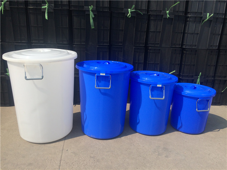 庄太太物业100升50升酒店环卫户外大垃圾桶圆形塑料家用厨房水桶有盖