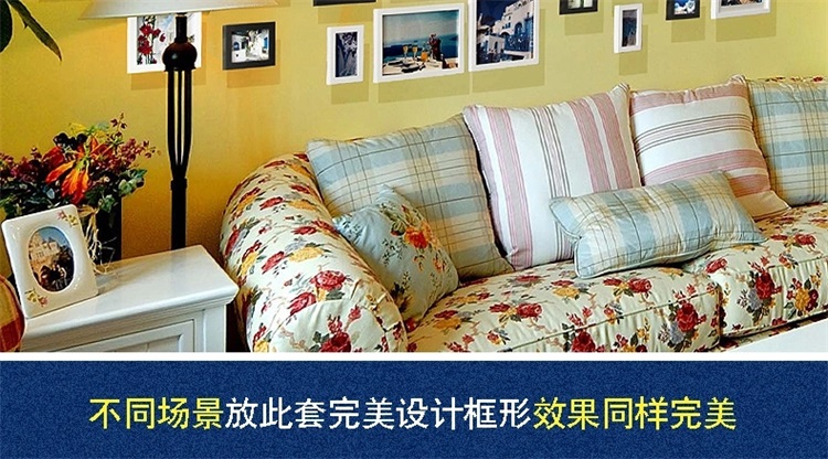 实木照片墙 大客厅超大尺寸地中海相框墙挂墙相框组合TS39A 黑白框浪漫地中海风情