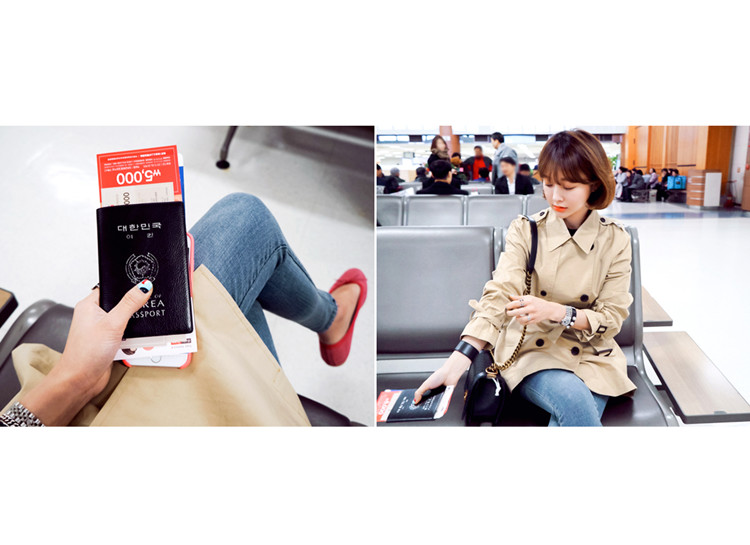 MRSOS 中长款风衣外套女款春秋韩国代购2015新款秋冬装修身双排扣学院风 卡其色 L