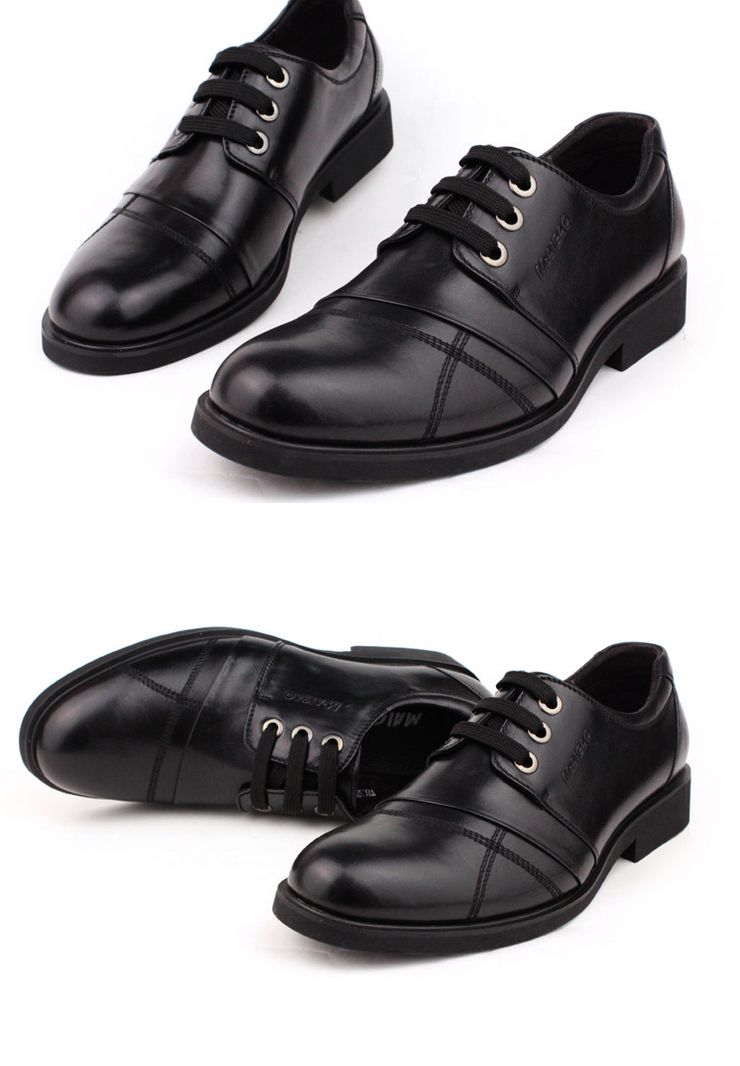 麦高 时尚舒适透气系带商务休闲皮鞋 18856-2 黑色 39